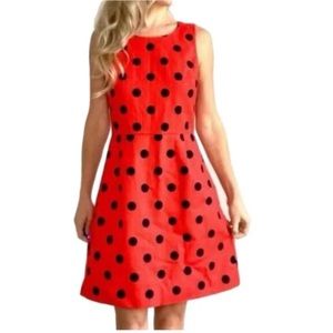 J. Crew red and black polka dot dress size 2